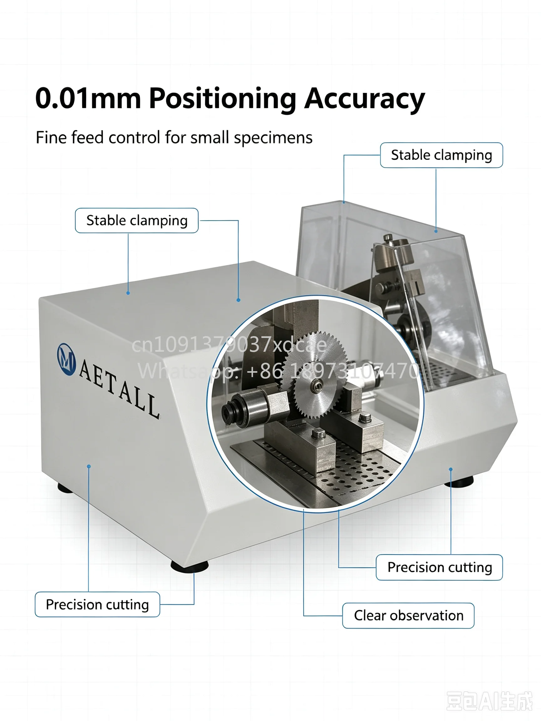 2026 NEWV DS-600 Low-Speed Diamond Precision Cutting Machine Lab Metal Sample Cutter With 0.01mm Positioning Accuracy