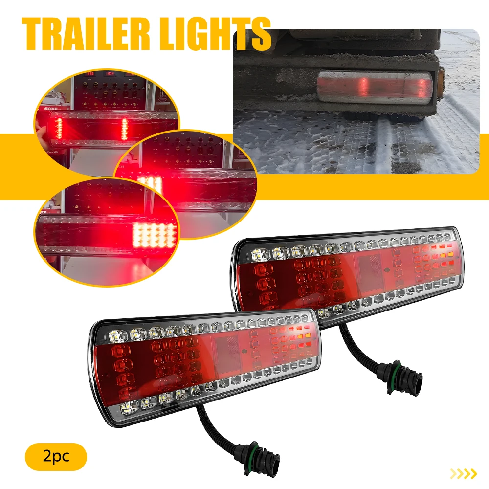 

2Pcs 24V For Kamaz Gazelle Rear Tail Lights Red Amber White LED Car Tail Lamps Plug and Play Waterproof Super Bright Accessories