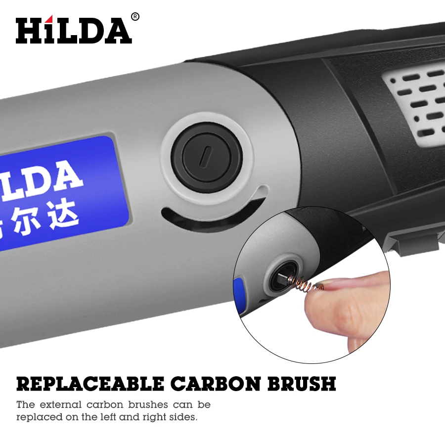 HILDA Electric Drill Rotary Tool Electric Tools Variable Speed 400W Mini Drill 6 Position Rotary Tools Mini Grinding Machine