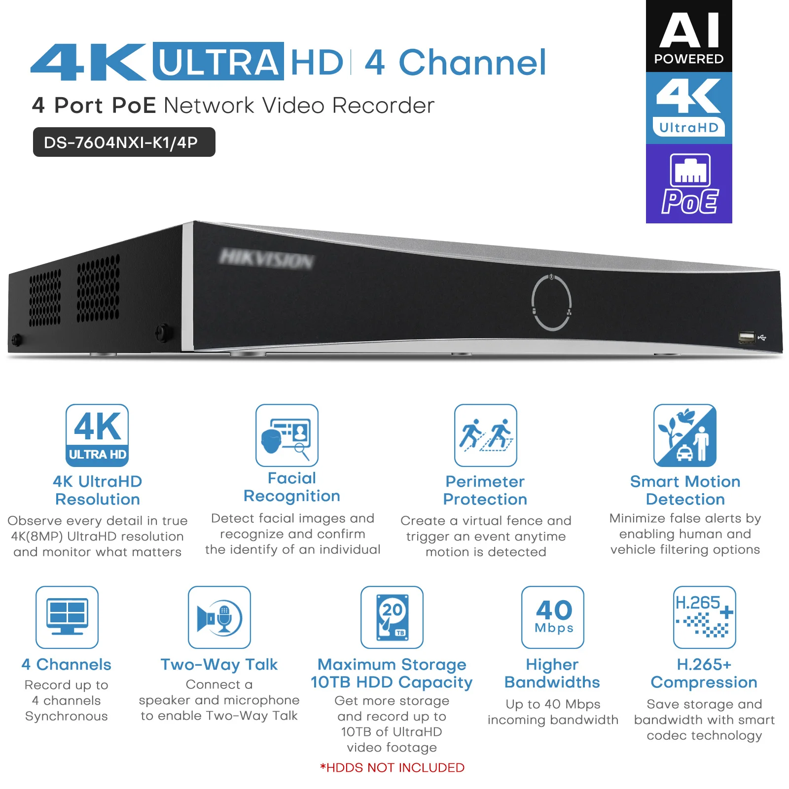 Hikvision H.265+ 8MP POE IP Ka - Smart Home Hikvision ulasan dan harga