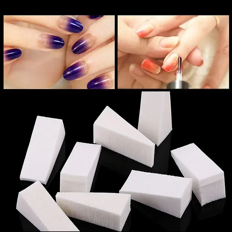 100 pz/pacco triangolo trucco spugna morbida fondotinta viso soffio di polvere lavabile leggero cosmetico nail art strumenti di bellezza