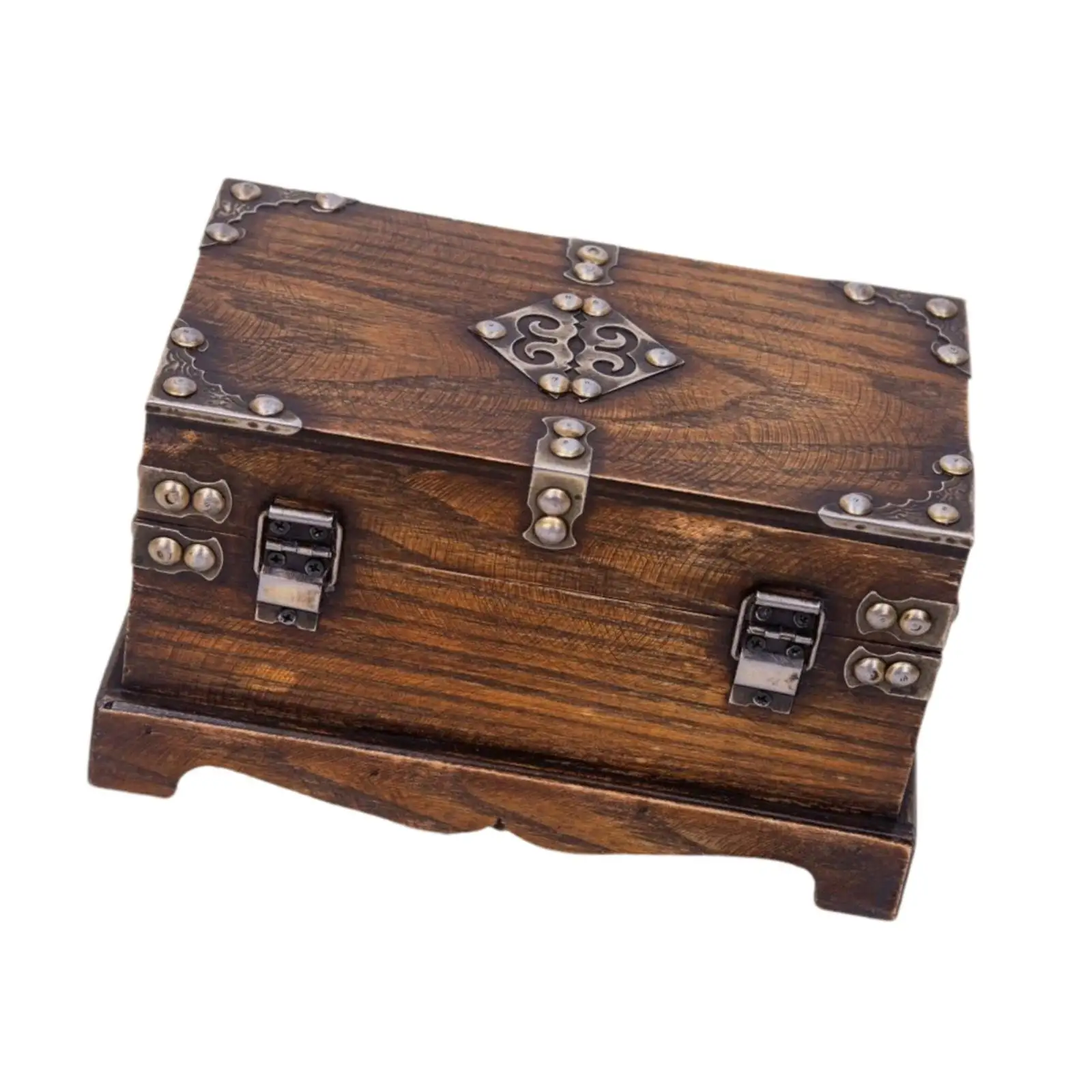 

Vintage Storage Box Multipurpose Jewelry Box Lockable Rustic Treasure Chest