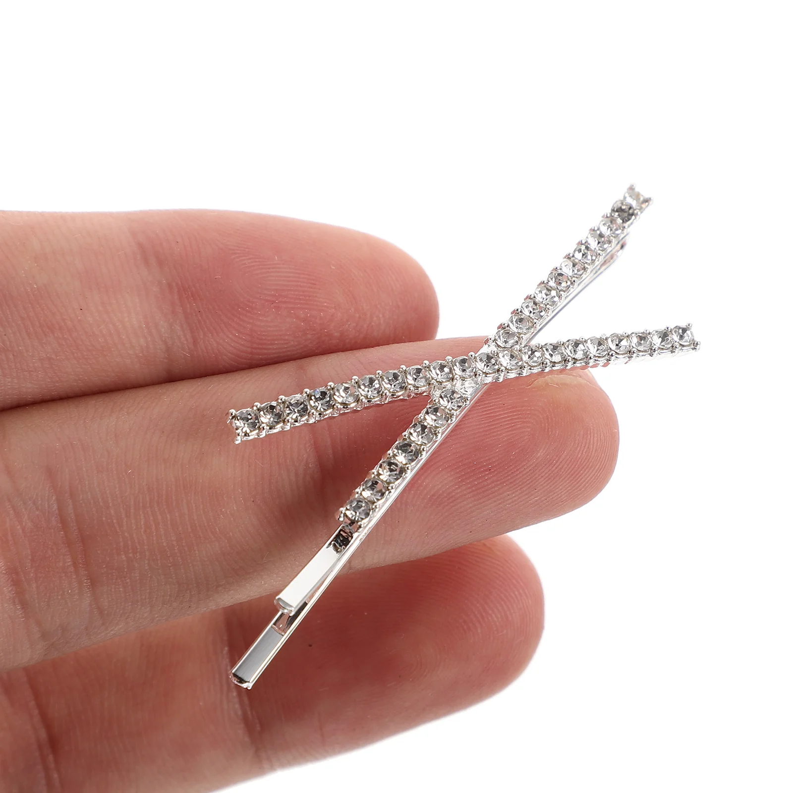 

12Pcs Rhinestone Bobby Pin Metal Hair Clips X Shaped Hair Accessories for Women Decorative Small Bobby Pins for Wedding
