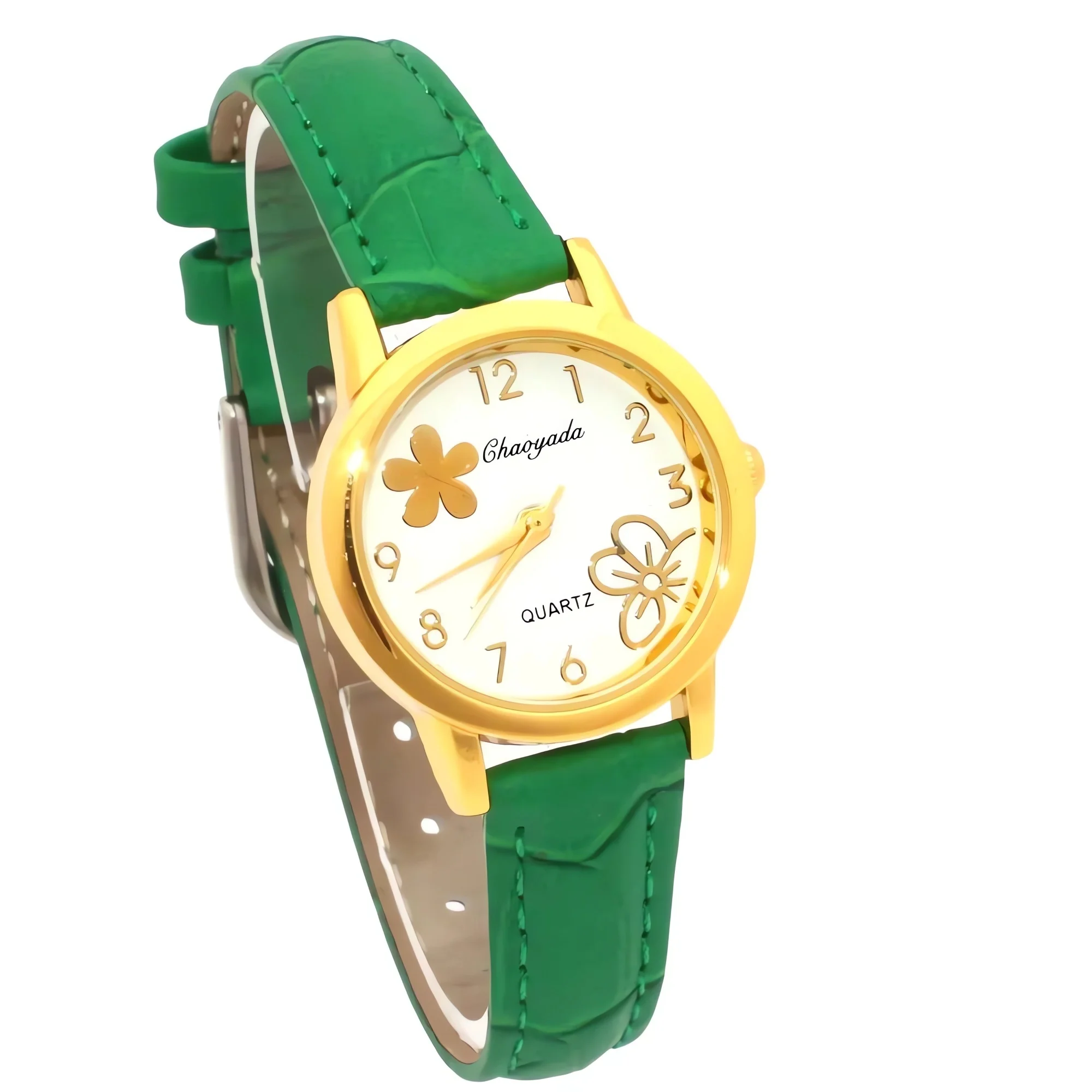 

Girl's Women Quartz Wristwatch - Leather Strap Customizable Color Face Watch