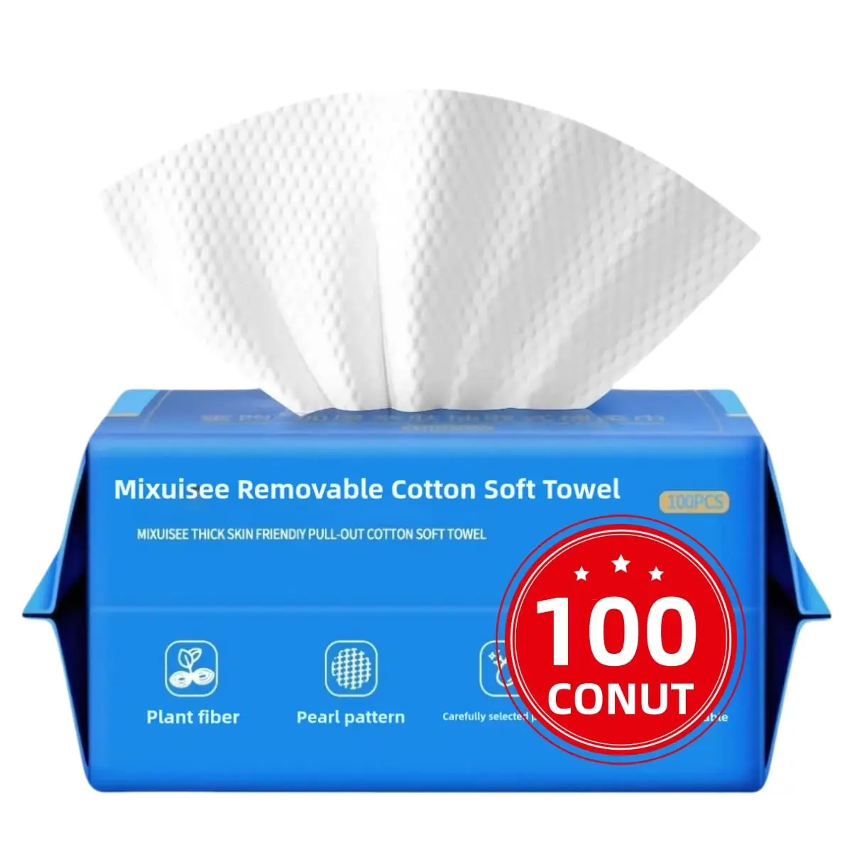 

Супермягкие одноразовые полотенца для лица из 130% плотного хлопка, 100 штук, для снятия макияжа и чувствительной кожи