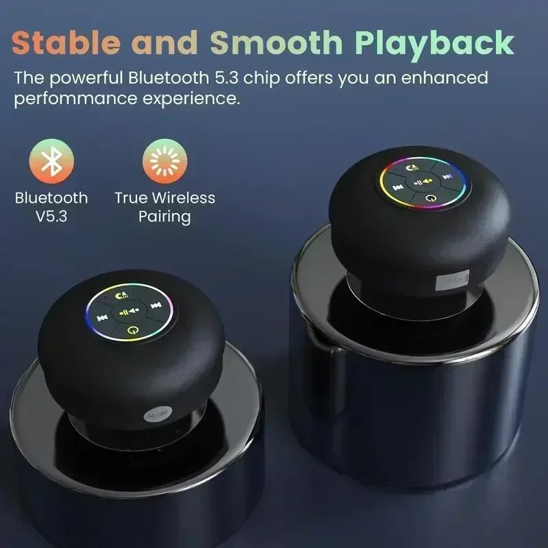 Viral Light Show Speaker! IPX6 Waterproof + Hands-Free Call, USB Rechargeable for Shower/Pool/Beach