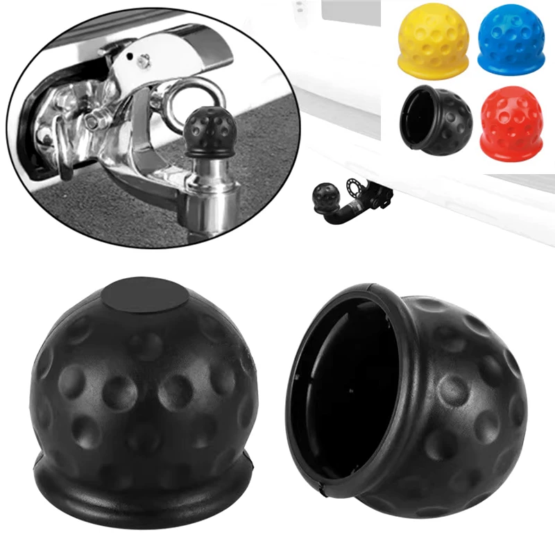 4 Colors Universal 5cm Tow Bar Ball Cover Cap Trailer Ball Cover Tow Bar Cap Hitch Trailer Towball Protect Car Accessories