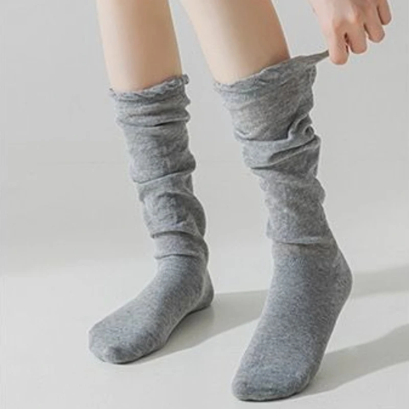 1/3 Paar atmungsaktive, schweißabsorbierende Wadensocken für Damen im Frühling und Sommer, einfarbig, dünnes Netzgewebe, einfache lange Socken