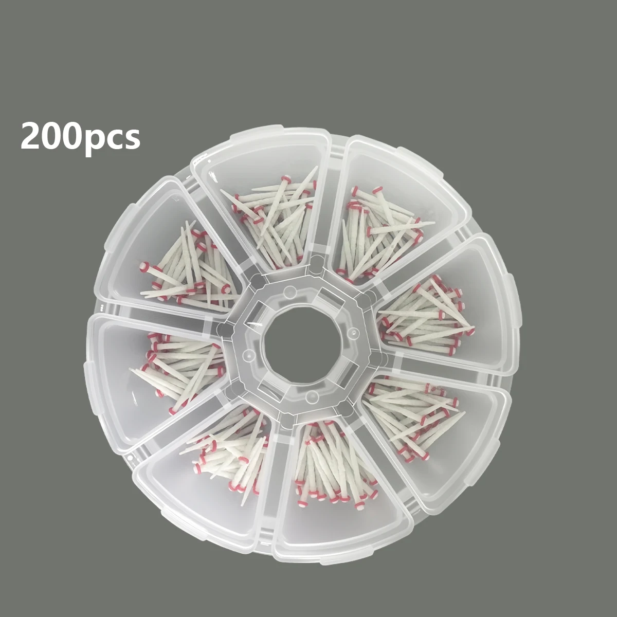 200pcs/box Fiberglass Rods - Mixed Smooth/Matte Surface, Red & Yellow Spiral Ends, High Strength Industrial Grade