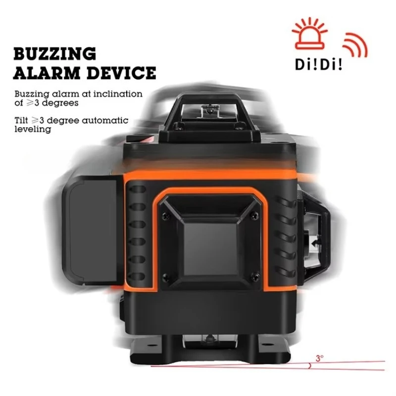 أدوات البناء الخارجية قياس تلقائي للتسوية الذاتية 360 أرضية وضع أوتوماتيكية دوارة 12 خط ثلاثية الأبعاد/4d مستوى ليزر شعاع أخضر