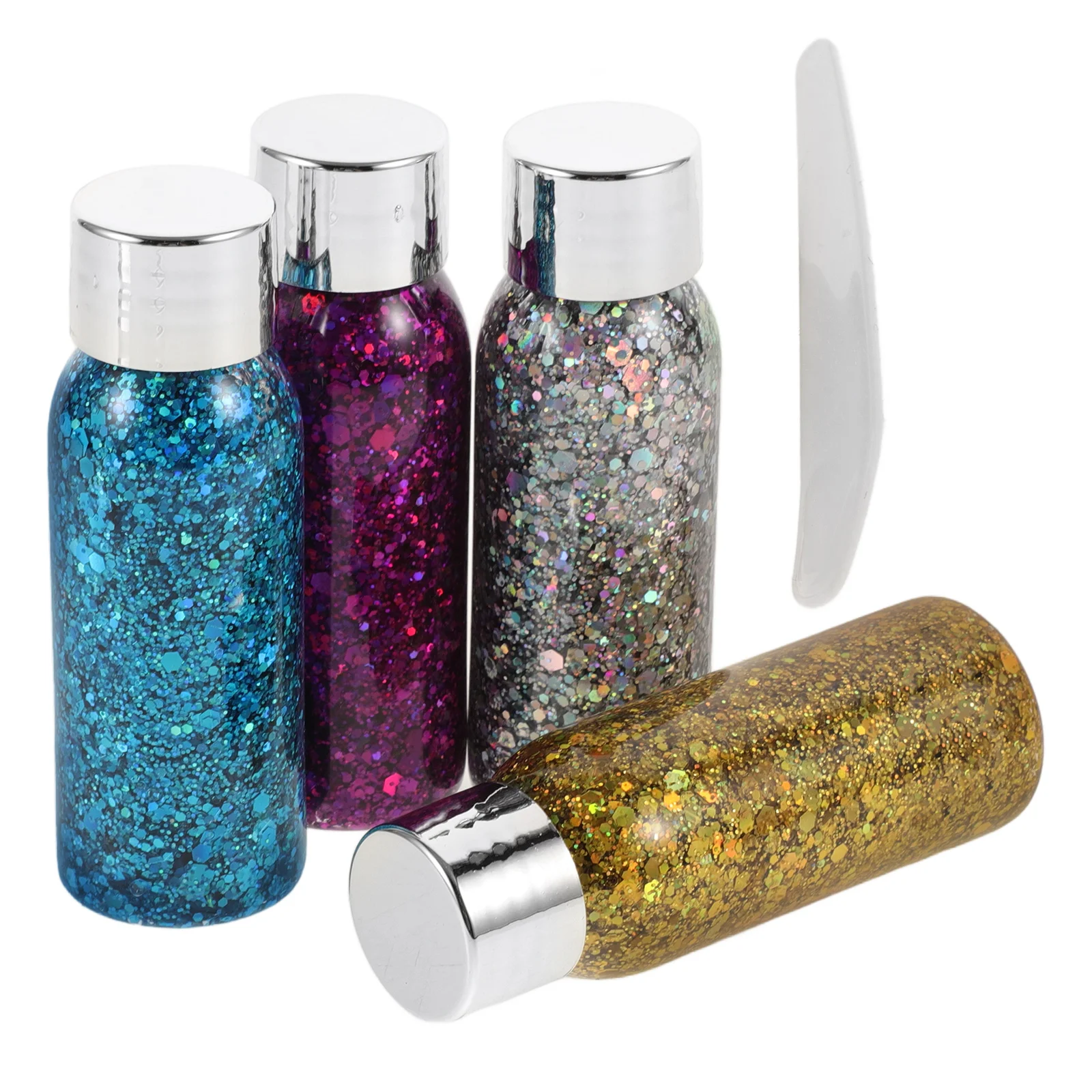 

4pcs Liquid Glitter Eyeshadow Set Vibrant Colors Waterproof Face Body Festival Makeup Highlighter Sparkle Rave Party
