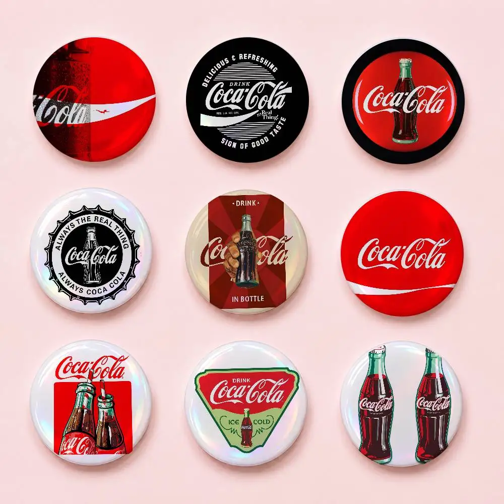 C-COCAS-COLAS Creative Round Button Pins Badge Set Cartoon Anime Movie Music Pattern Brooches For Bags Jackets