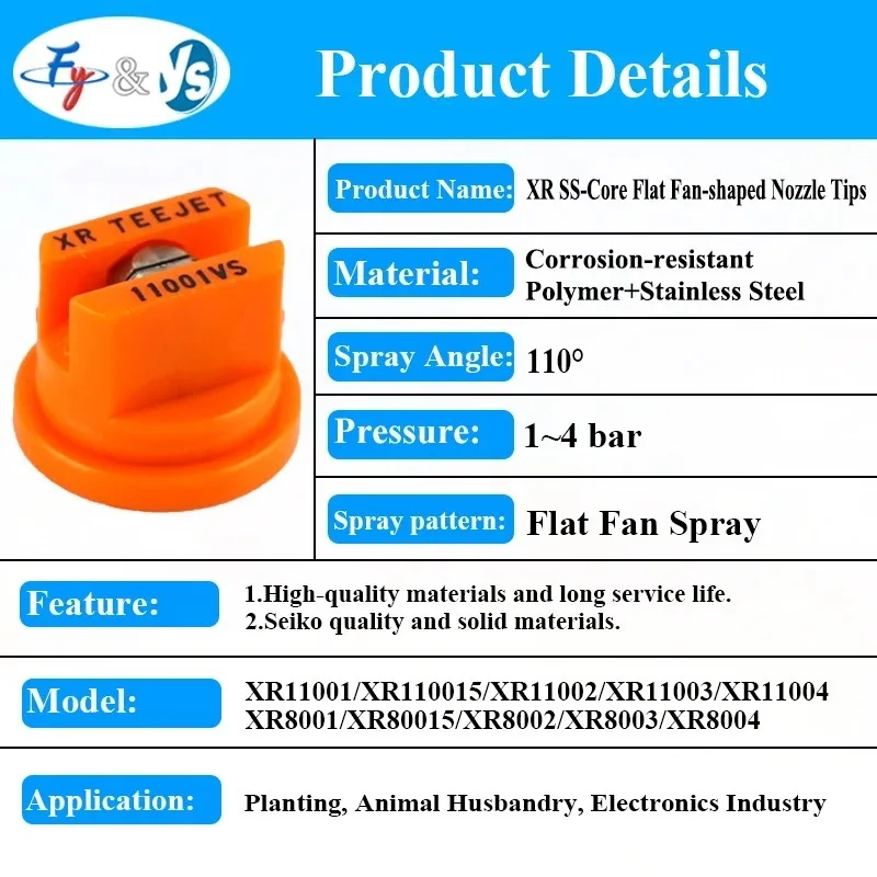 Teejet Nozzles Flat Fan Spray Teejet Nozzle Tip Fan Nozzle for Agricultural Uav Drone XR110015VS Extended Range Flat 110