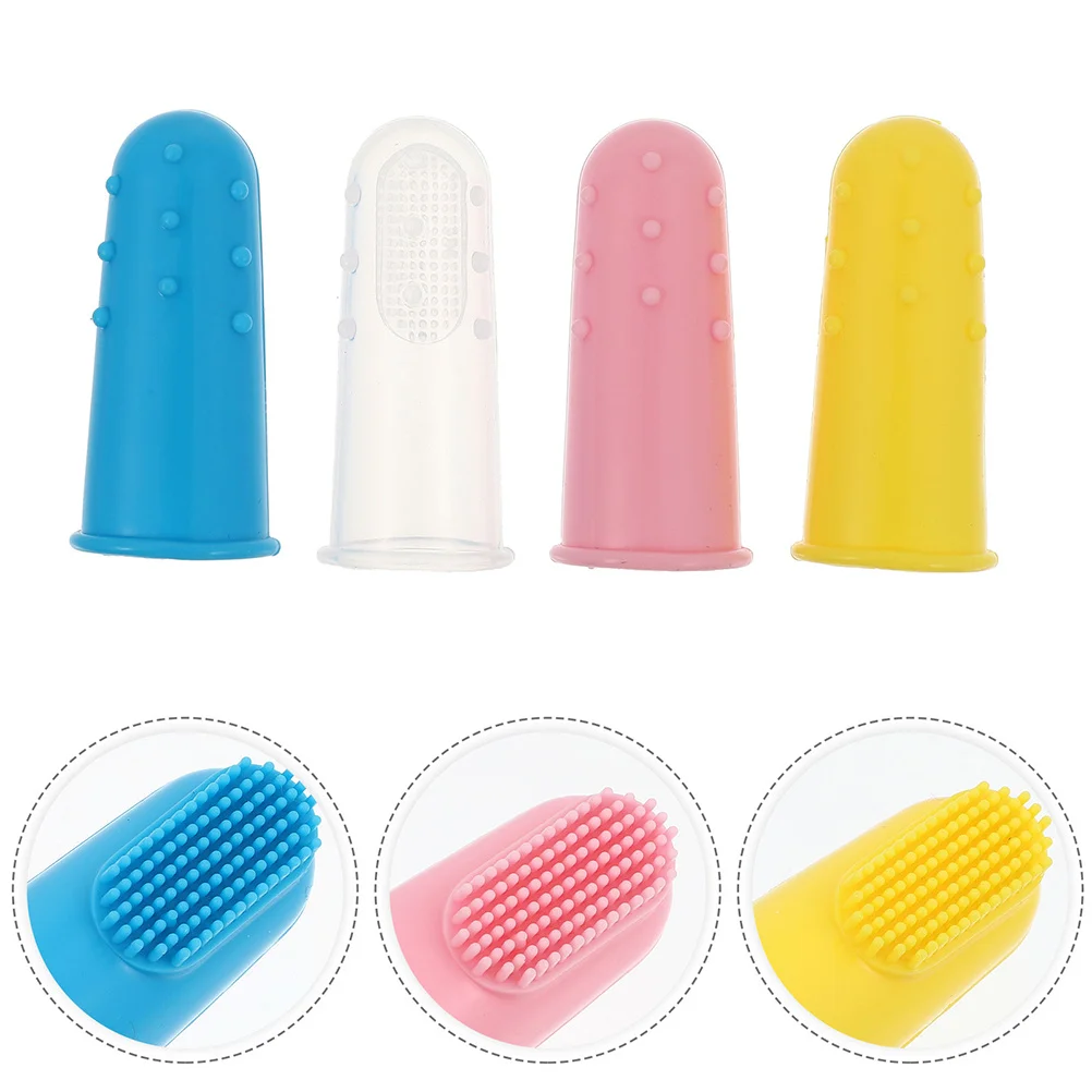 

12Pcs Kids Finger Toothbrush Made of Smooth Silicone Safe Toddler Teeth Cleaning Tool Removes Plaque Baby Oral Care Massager