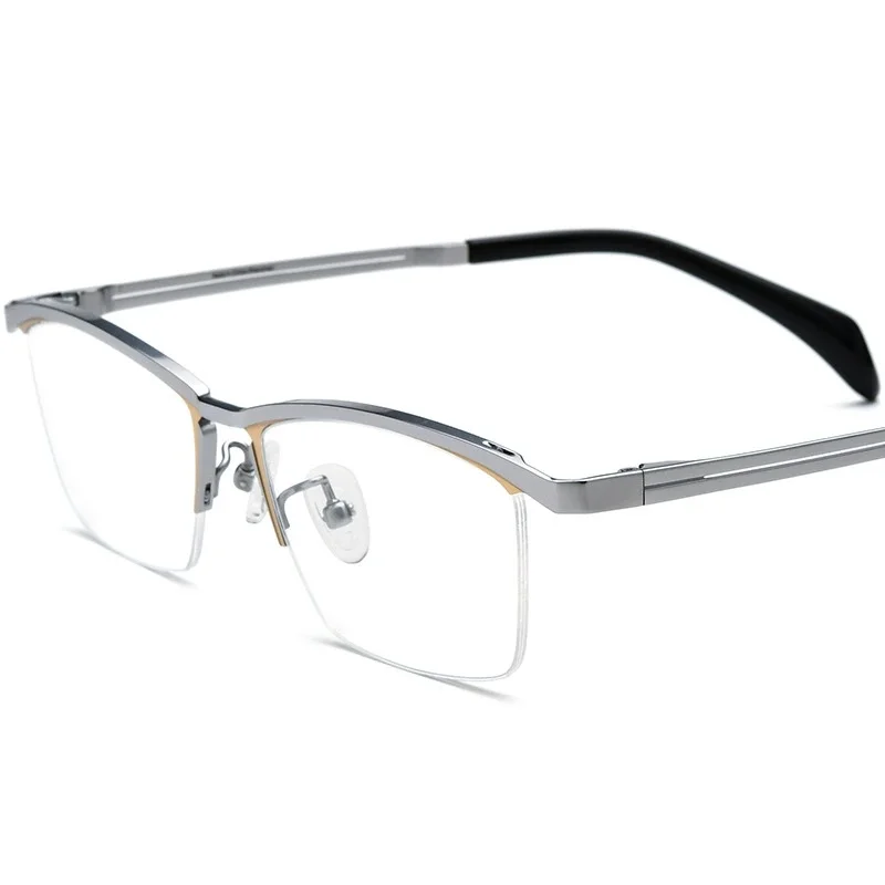 

Belight Optical Half Rimless Square Shape Japan Design Men Women Titanium Eyeglasses Spectacle Frame 185912