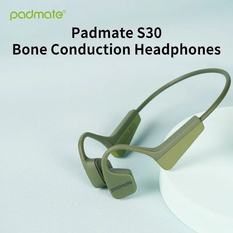 Padmate S30 Bone Conduction Open-Ear Sport Earbuds IPX5 Waterproof Long Battery Life Bluetooth 5.0 Headset Lightweight for Sport