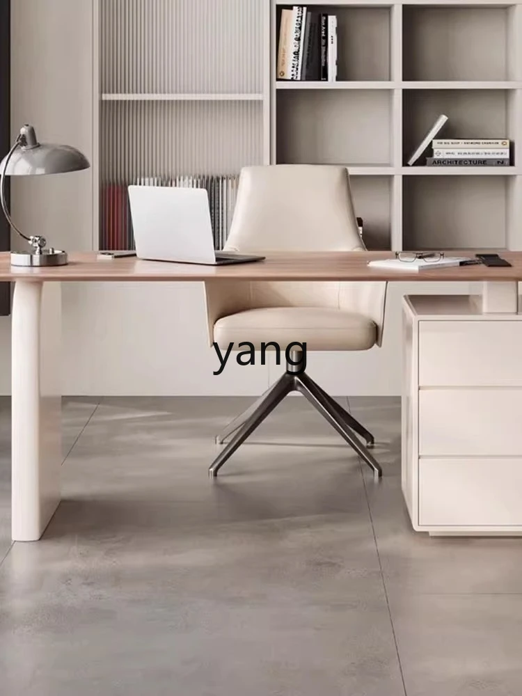 LMM Modern Simple Office Desk and Chair Combination Light Luxury Premium Sense with Row Storage Drawer