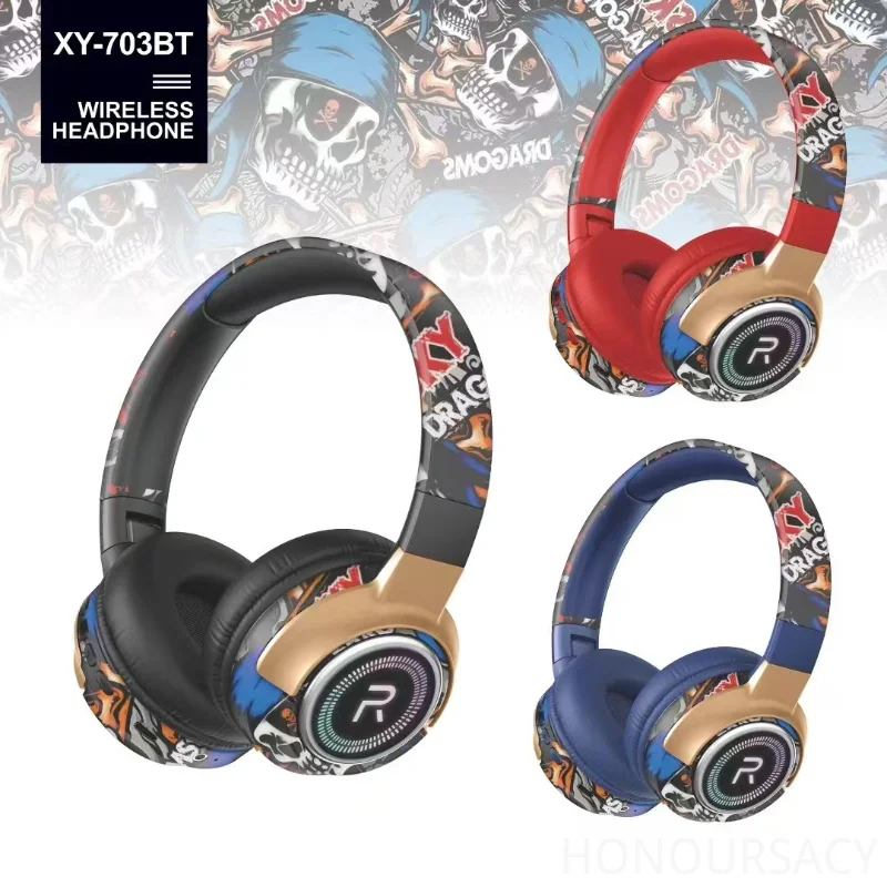 

Hi-Fi стерео складные наушники со светодиодной подсветкой граффити беспроводные Bluetooth-гарнитуры для киберспорта геймерские наушники с шумоподавлением гарнитуры громкой связи