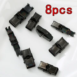 8pcs Stainless Steel Black Leather Rope Buckle for Flat Leather Cord Connector DIY Bracelet Jewelry Making Supplies Accessories