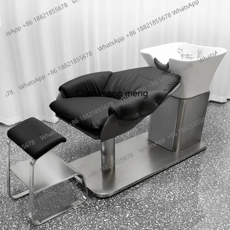 

Hair salon ceramic basin hair salon special semi-reclining shampoo bed barber shop special flush bed