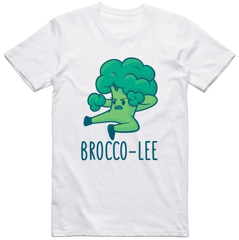 Camiseta divertida vegetariana vegana con estampado de patrón de brócoli, camisetas de algodón suave de ajuste Regular, Tops Unisex cómodos informales a la moda de verano
