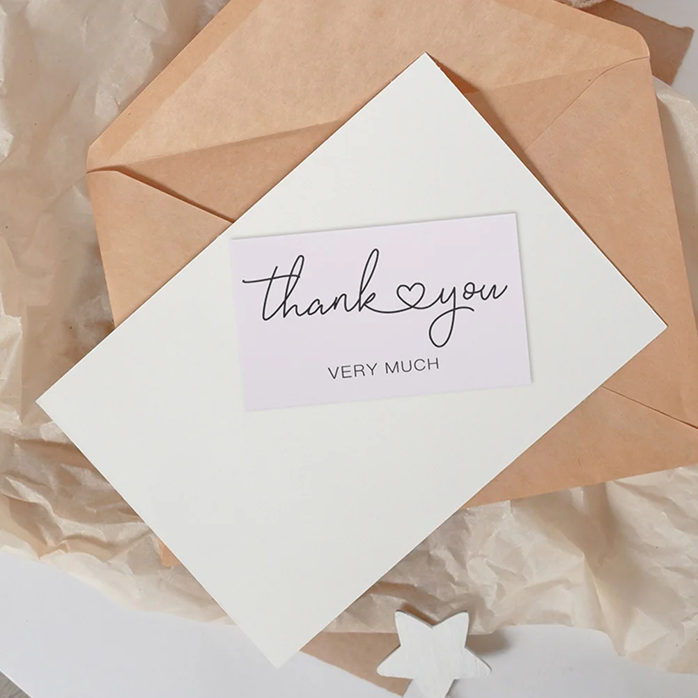 100개 감사 카드 컴팩트한 종이 세련된 디자인 비즈니스 감사 카드 제과점 미용실 온라인 상점용