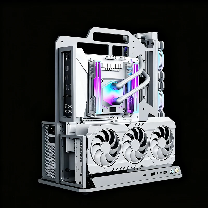 

Open style PC case Diy Gaming pc Case for ATX M-ATX ITX water cooling computer case aluminum frame with 360mm radiator space