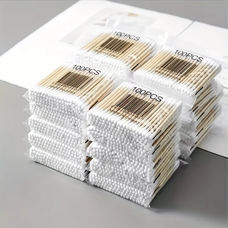 400Pcs Cotton Swabs for Ear Cleaning, Disposable Cotton Swabs for Makeup, Household Disposable Cotton Swabs for Cleaning Ear Picks, Disinfecting Pointed Cotton Swabs with Double Heads, Convenient Pet Ear Canal and Tear Stain Cleaning, Suitable for Household Makeup and Pet Cleaning