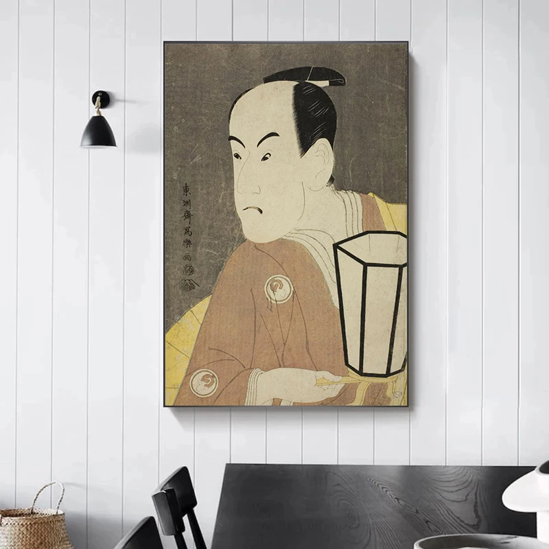 Famous Japanese Ukiyo-e Artist Toshusai Sharaku Works Poster Ukiyo-e Art Prints Canvas Painting Wall Art Picture Home Room Decor