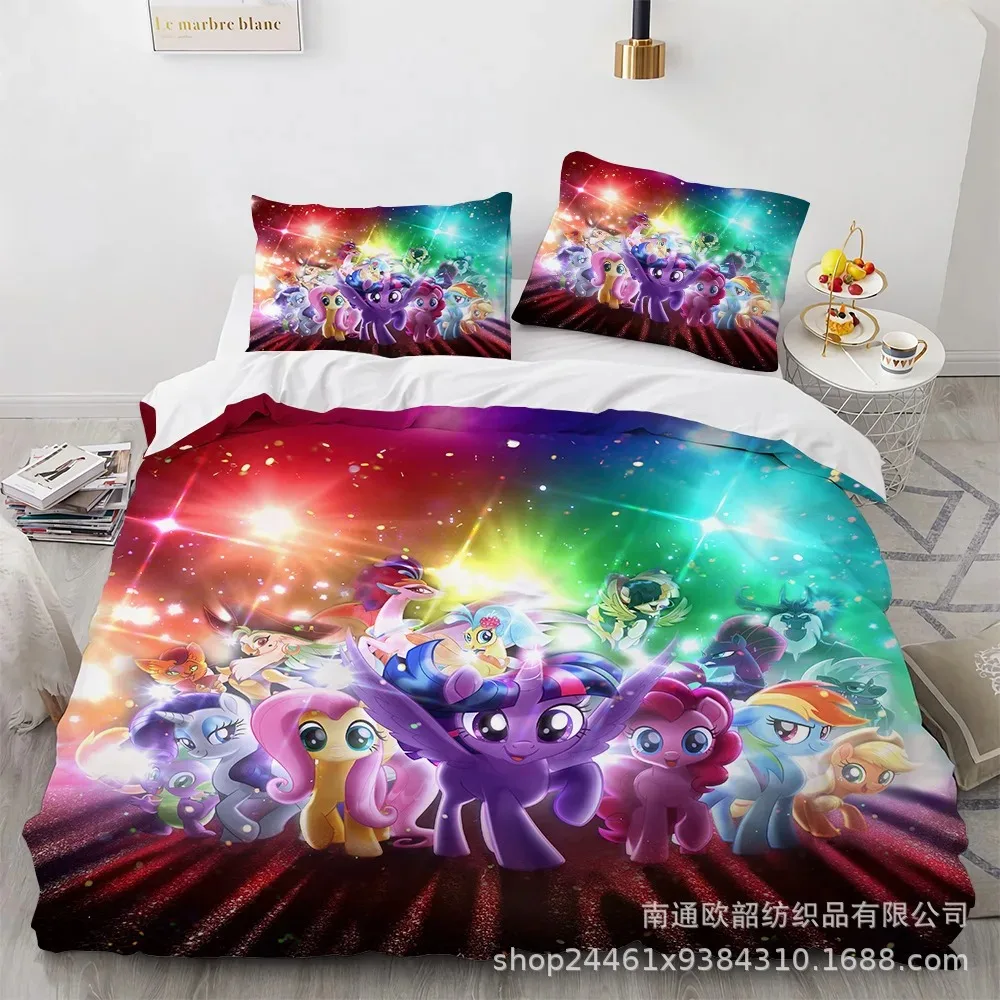 My Little Pony Bedding Sets Comforter Quilt Bed Cover Duvet Cover Pillow Case 2-3 Pieces Sets Kids Adult Bedroom Decor