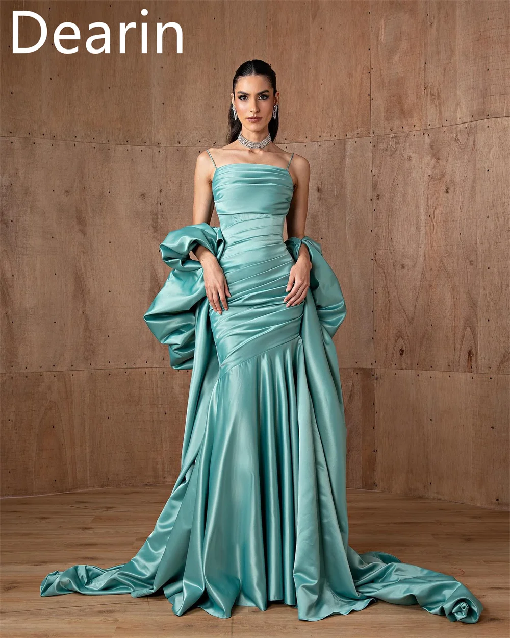 Customized Prom Dress Formal Women Dearin Strapless Sheath Floor Length Skirts Ruffle Bespoke Occasion Dresses Evening Gown