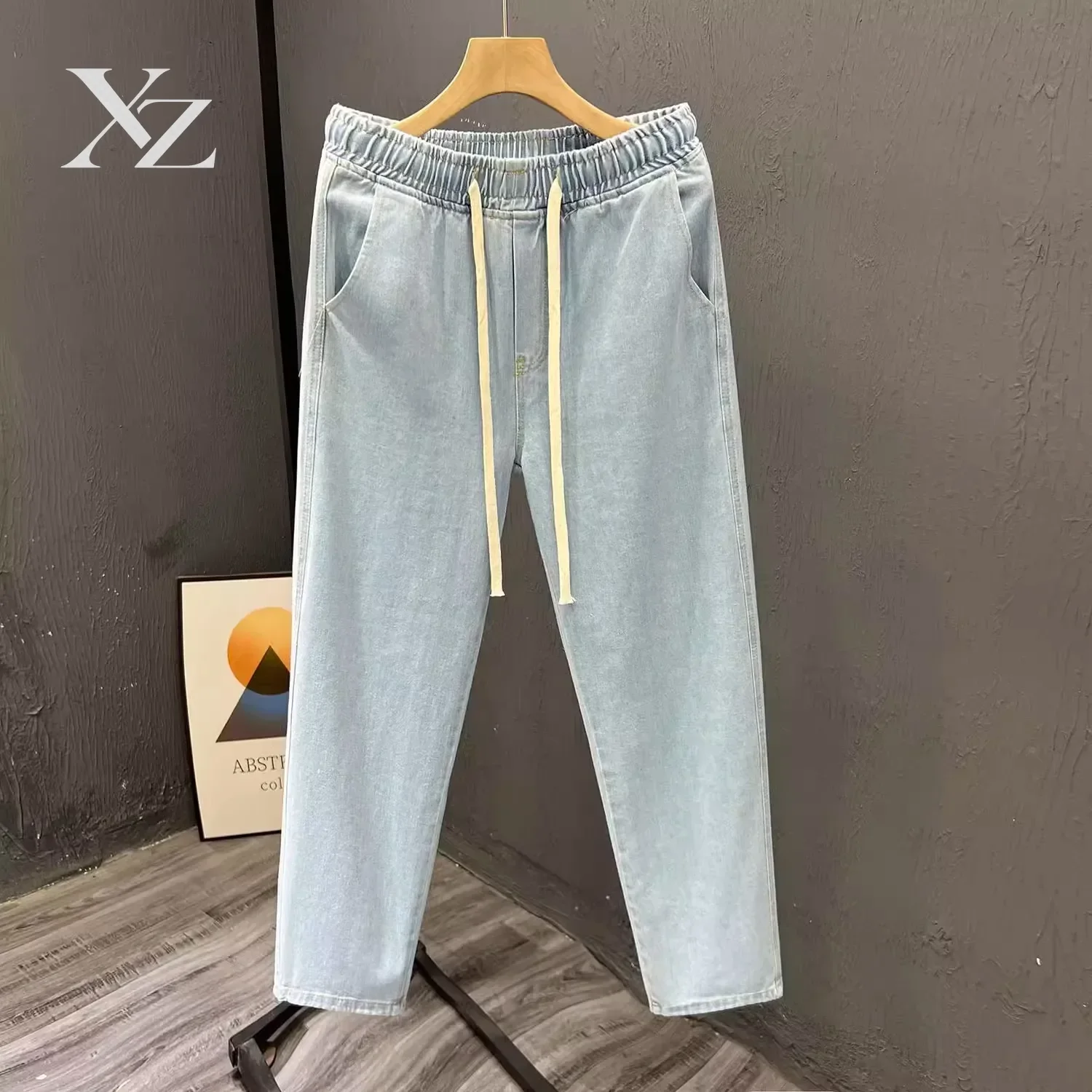 Men's Casual Jeans Thin Straight Leg Wear Resistant Comfortable Spring Autumn Loose Fit Durable Jeans for Work And Leisure