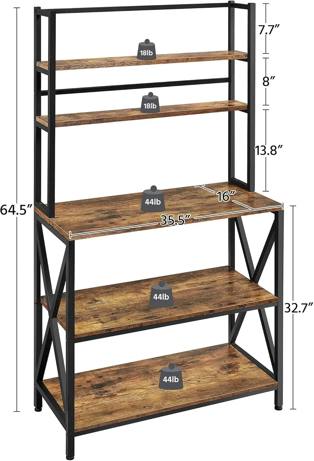 Eetech scaffale per panettieri da cucina con larghezza 35.5 