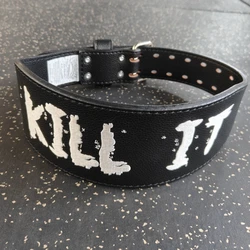 Weight Lifting Belt Top-level Granulated Cowhide Weightlifting Belt Width 11CM Gym Fitness Belt Embroidery and KILL IT Design