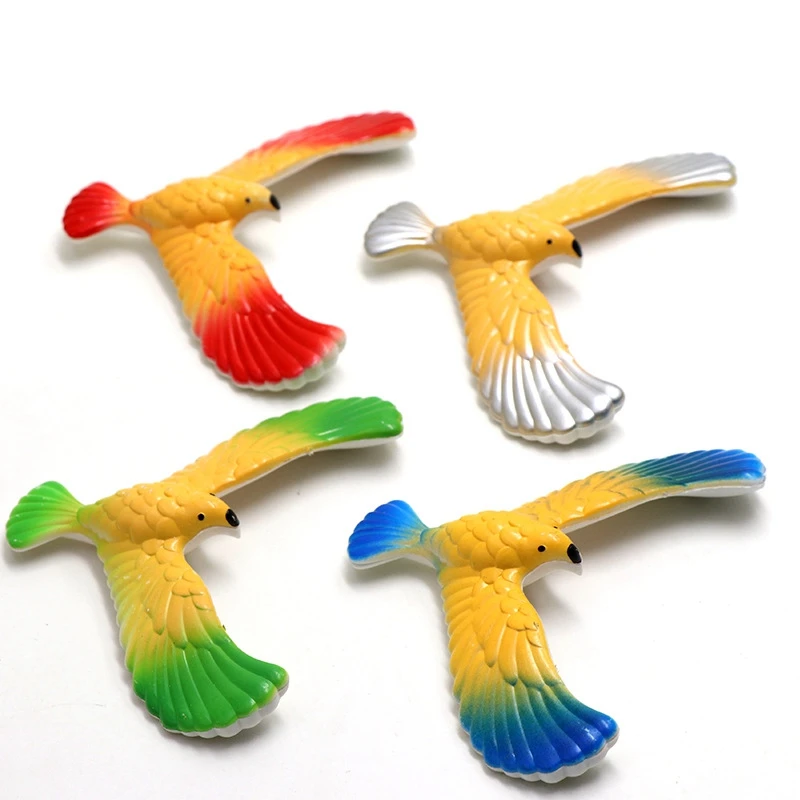 3X Magic Balancing Bird Science Desk Toy Balancing Eagle Novelty Fun With Pyramid Stand,Random Color