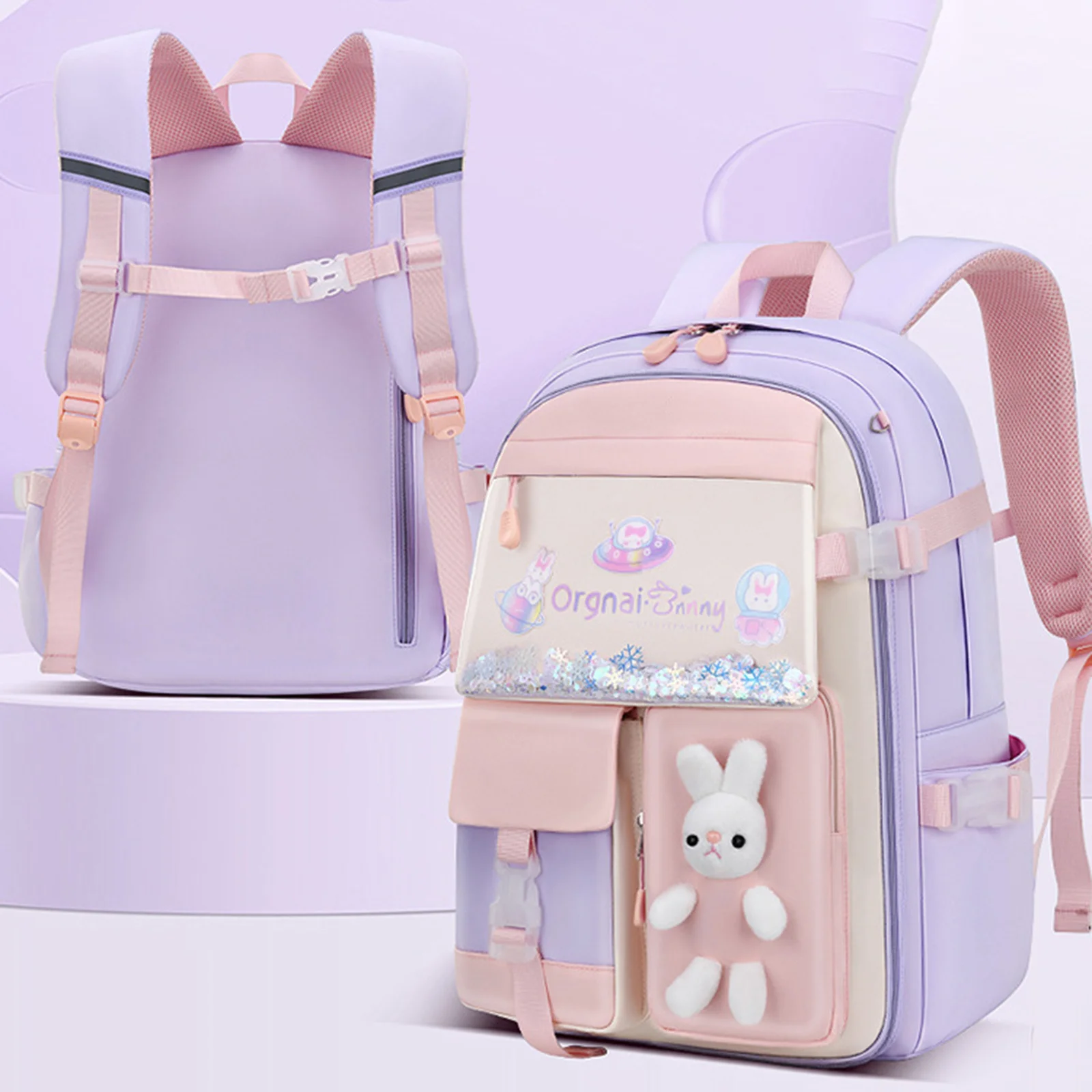 

Школьный рюкзак для девочек, водонепроницаемый, большой вместимости, с функцией снижения давления, из полиэстера, для студентов