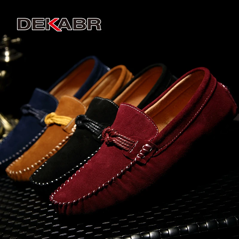 DEKABR New Design High Quality Suede Loafers Slip on Moccasins Comfortable Breathable Lightweight Handmade Driving Shoes for Men