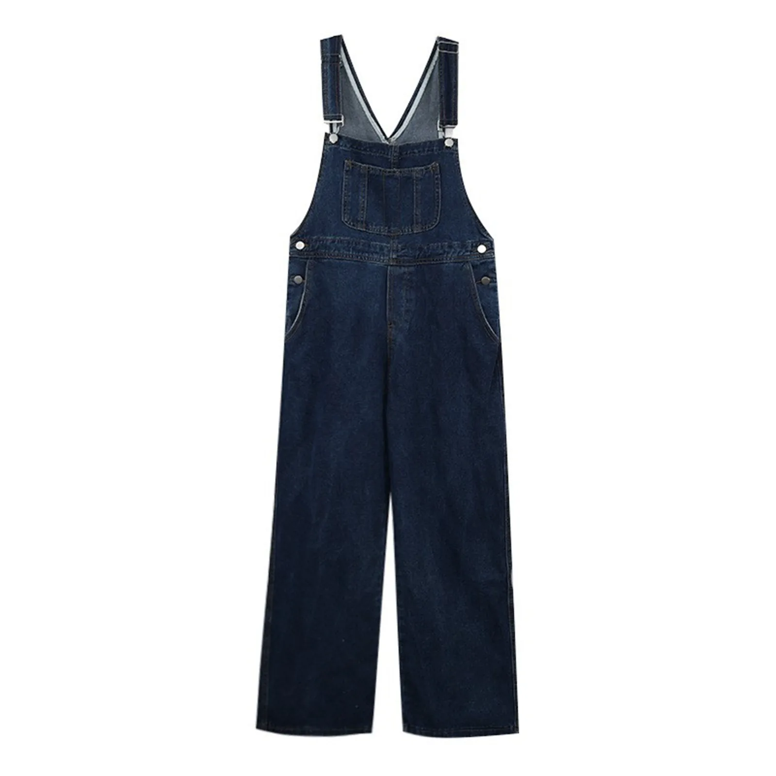 Y2K Women Denim Jumpsuit Wide Leg Straps Overalls Streetwear Blue jeans Jumpsuit Casual Rompers Playsuits