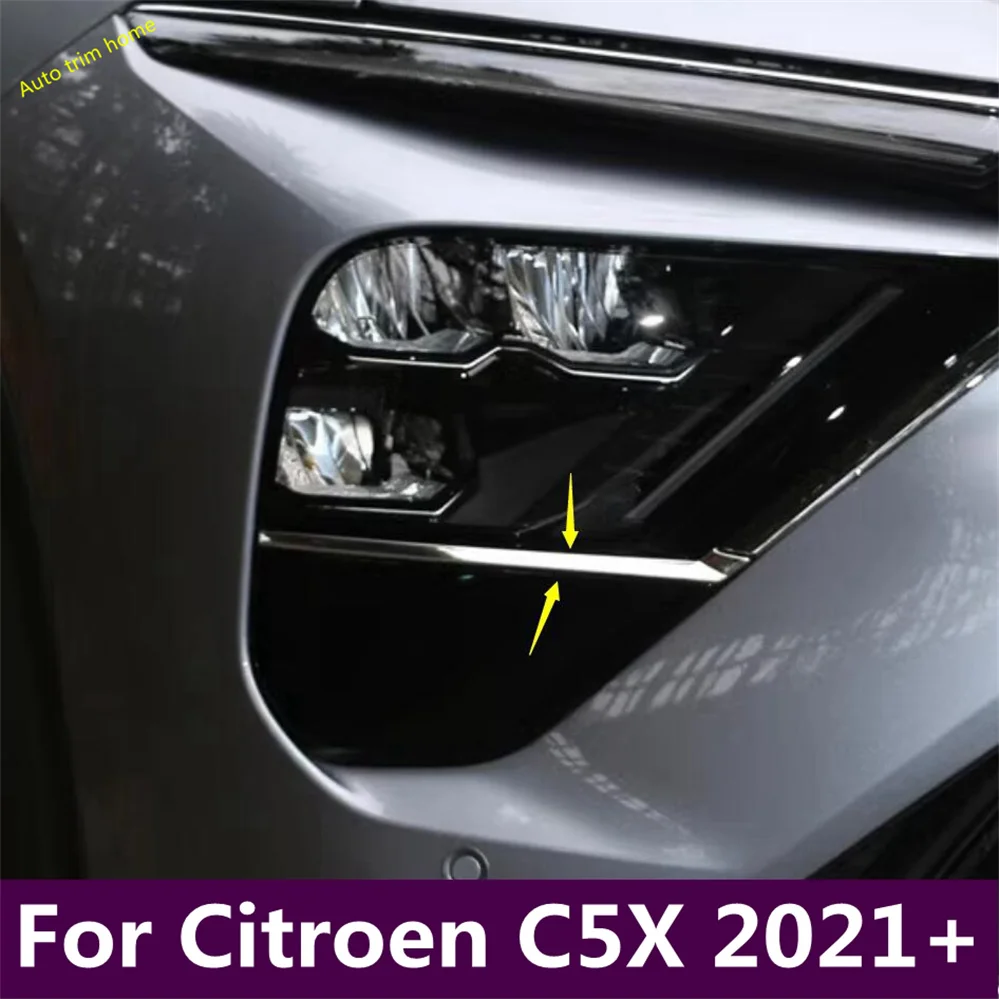 

Auto Front Head Light Lamp Eyelid Eyebrow Decor Stripes Cover Trim Fit For Citroen C5X 2021 - 2024 Exterior Accessories