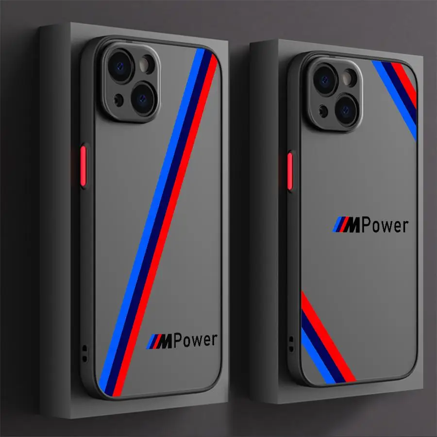 Luxury Sports Power-W Car Logo Phone Case for Apple iPhone 16 14 Pro XR 15ProMax 13 Mini SE 7 8 Plus 12 11 Pro XS Max 14 Cover