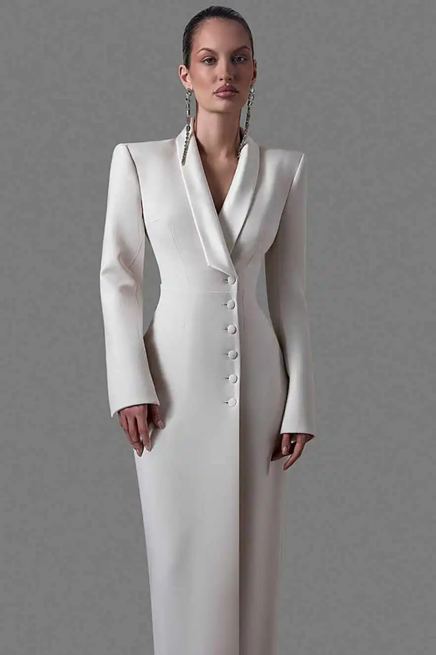 Stunning Women Coat 1 Pieces Jacket Single Breasted Shawl Collar Lady Business Office Occasion Outerwears Customized
