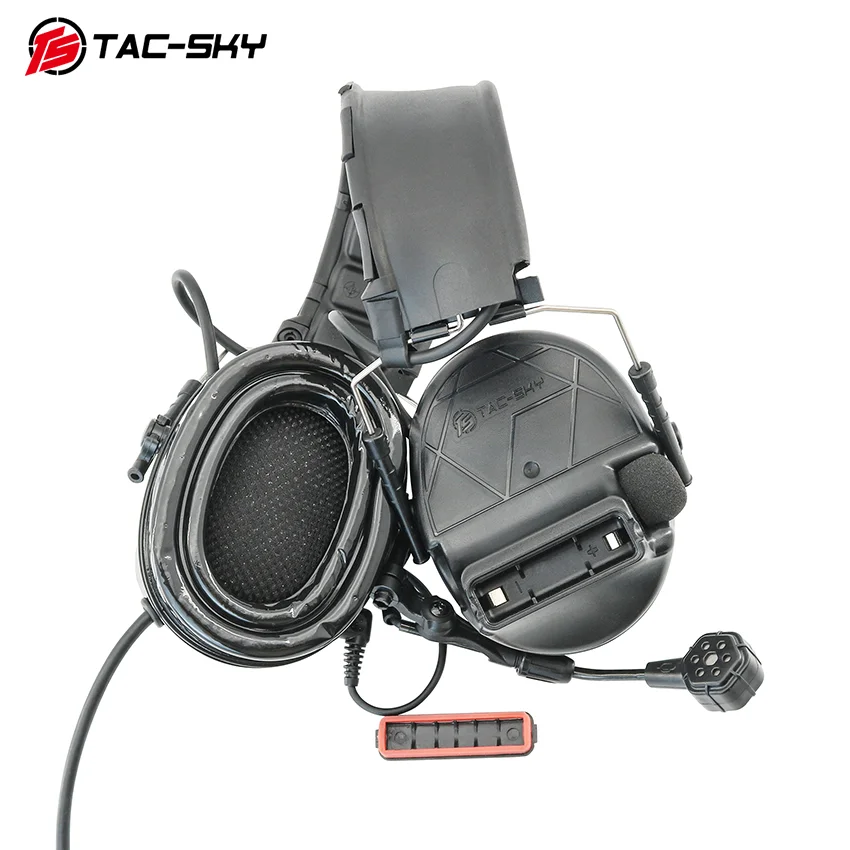 TS TAC-SKY سماعة الرأس التكتيكية C5 XPI إلغاء الضوضاء لاقط سماعة لاسلكية للتدريب العسكري ، الصيد الرماية الرياضة