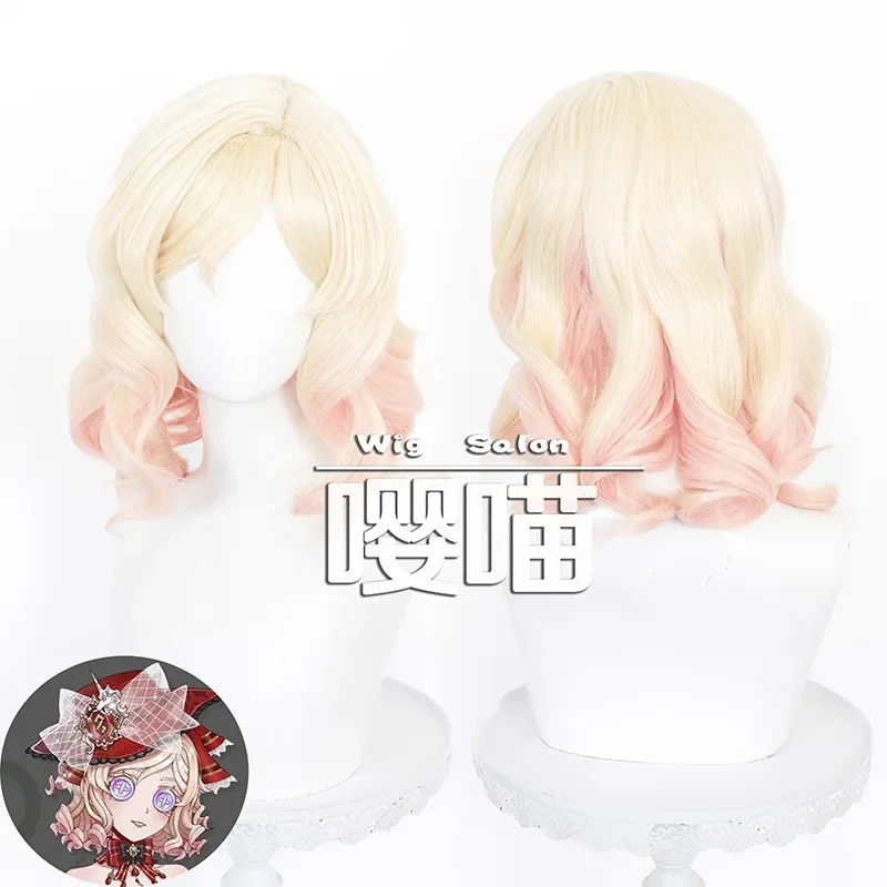 Game Identity V Perfumer Lico Cosplay Wig Truth&inference Vera Nair Blonde Pink Roman Curly Wig Heat Resistant Wigs
