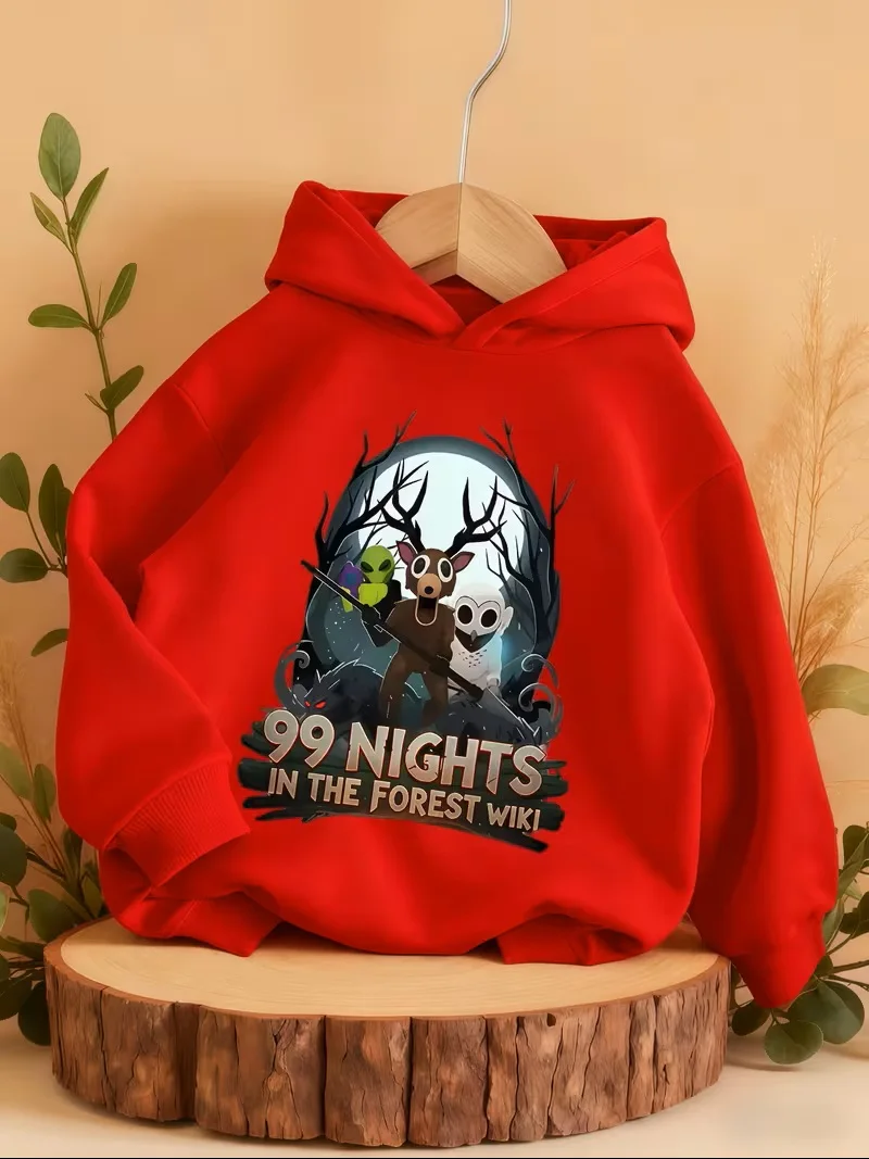 Game 99 Nights In The Forest Printe Hoodie Fashion Girls Boys Casual Sweatshirts Pullover Cartoon Anime Outerwear Kids Clothes