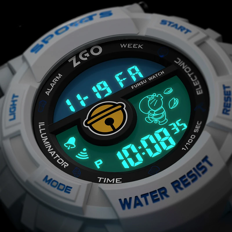 Doraemon Kids Digital Watch – Shockproof, Luminous & Drop-Resistant