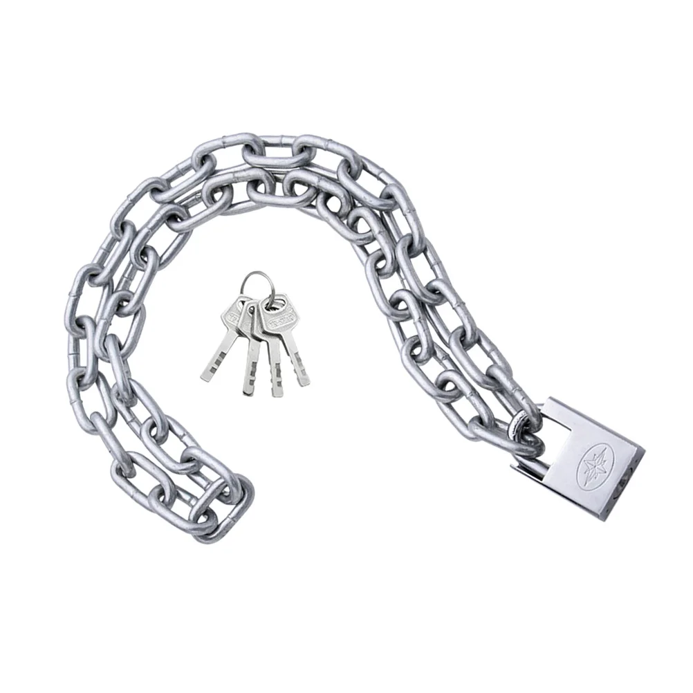 

Mountain Bike Lock Heavy Duty Chain Padlock Silver Anti-Rust Waterproof Security Lock for Bike Scooter Motorbike Anti-Theft