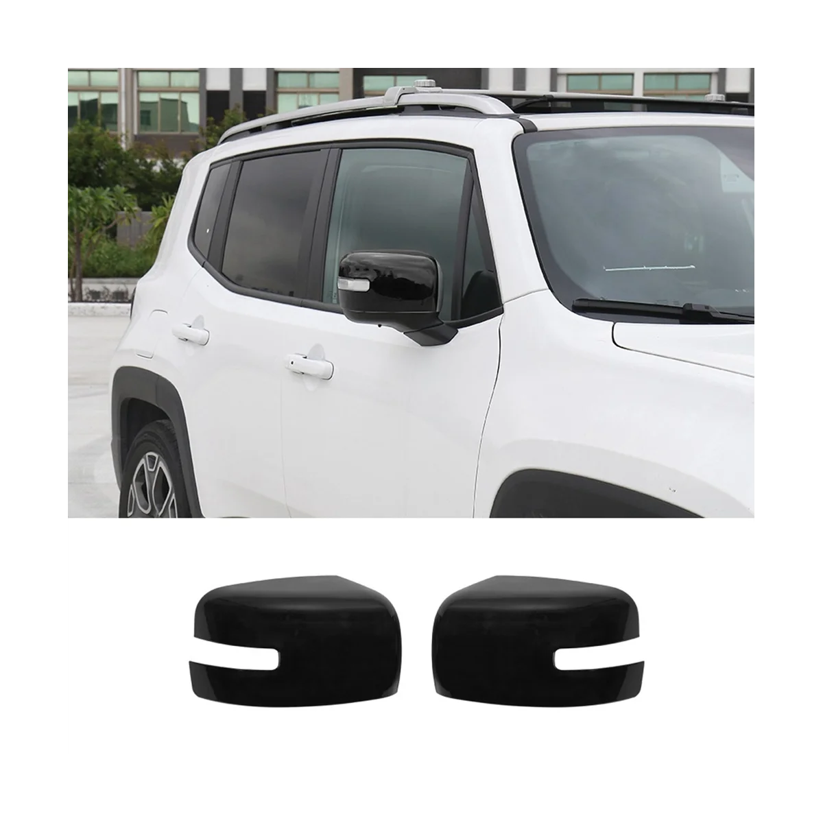 Rearview Mirror Cover Side Frame Sticker for Jeep Renegade 2016-2023