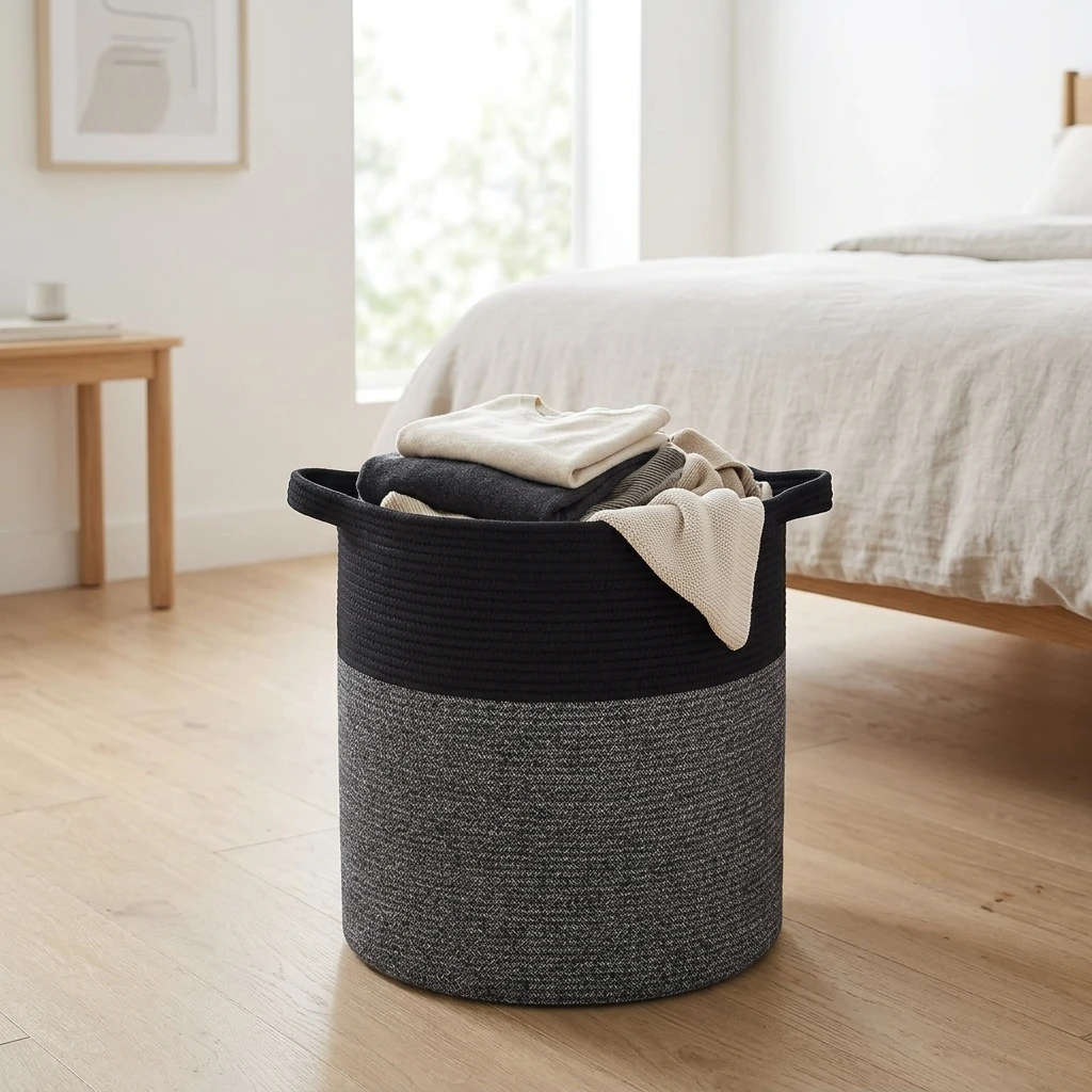 Home Decor Hampers - Rustic Cotton Rope Storage Basket Large