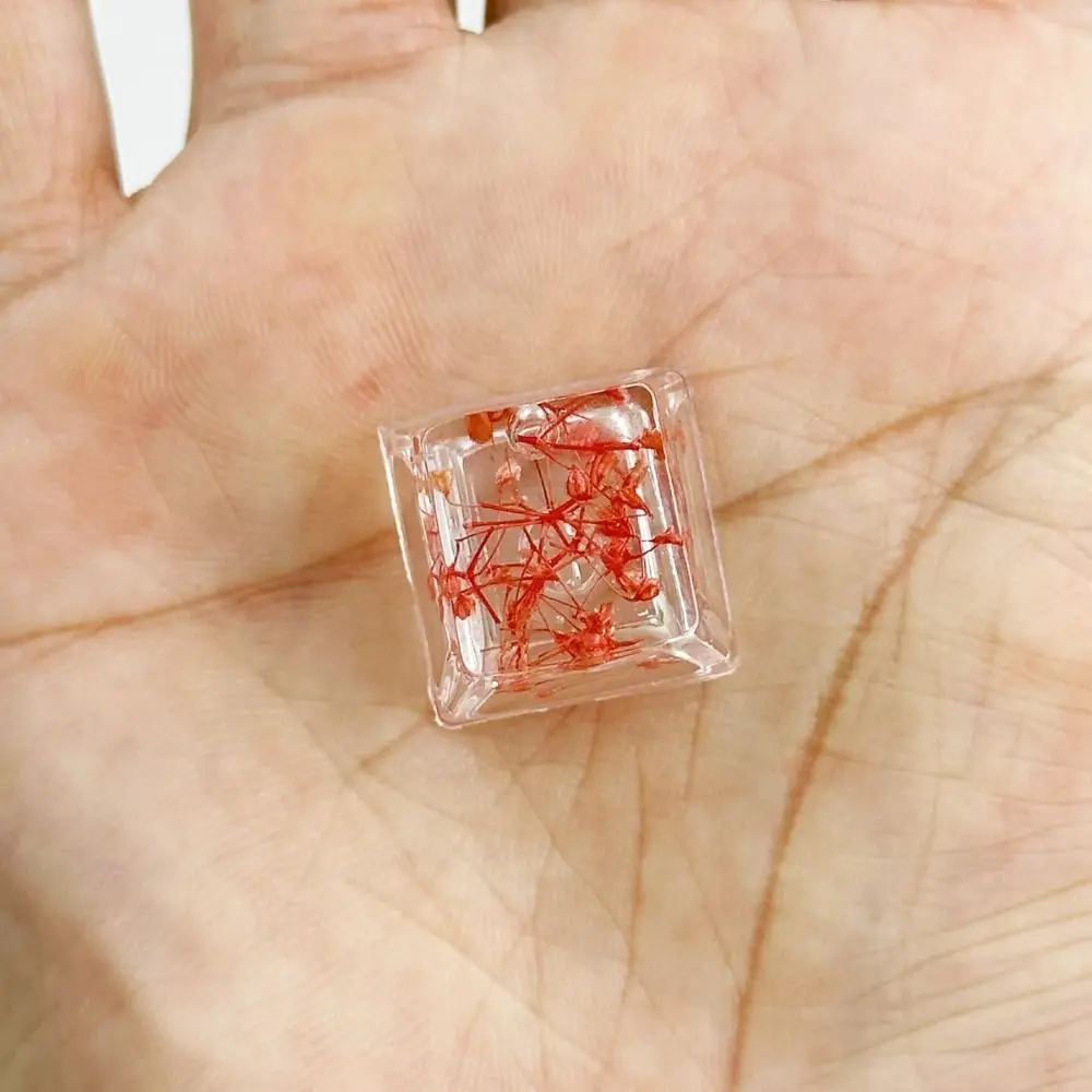 Handmade Keycap Teclado Mecânico, Translúcido Seco Flower Keycaps, DIY Deixa Decoração, Resina Keycap, Cereja MX, OEM, R4