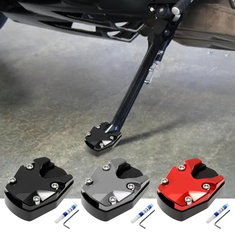 Motorcycle Kickstand Foot Side Stand Motorcycle Bike Kickstand Extender Foot Side Stand Anti skid Base Kickstand Support Plate